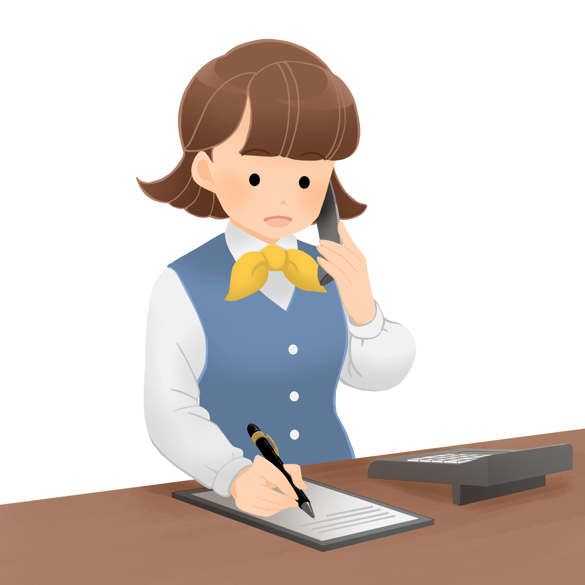 電話で応対している女性スタッフ