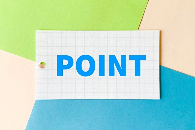 カラフルな背景に「POINT」