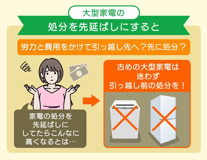 洗濯機などの大型家電は引っ越し前の処分がおすすめ